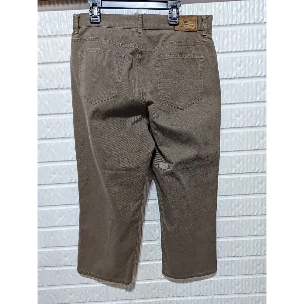 Lauren Ralph Lauren Women's Brown Denim Mid-Rise Cropped Pants Jeans Size 8
